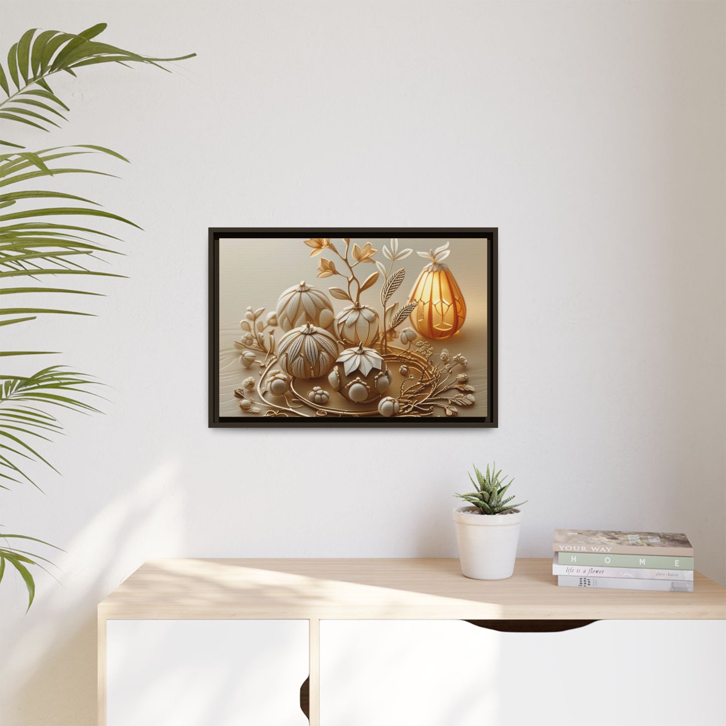 Autumn Framed Canvas Art,Thanksgiving Wall Art