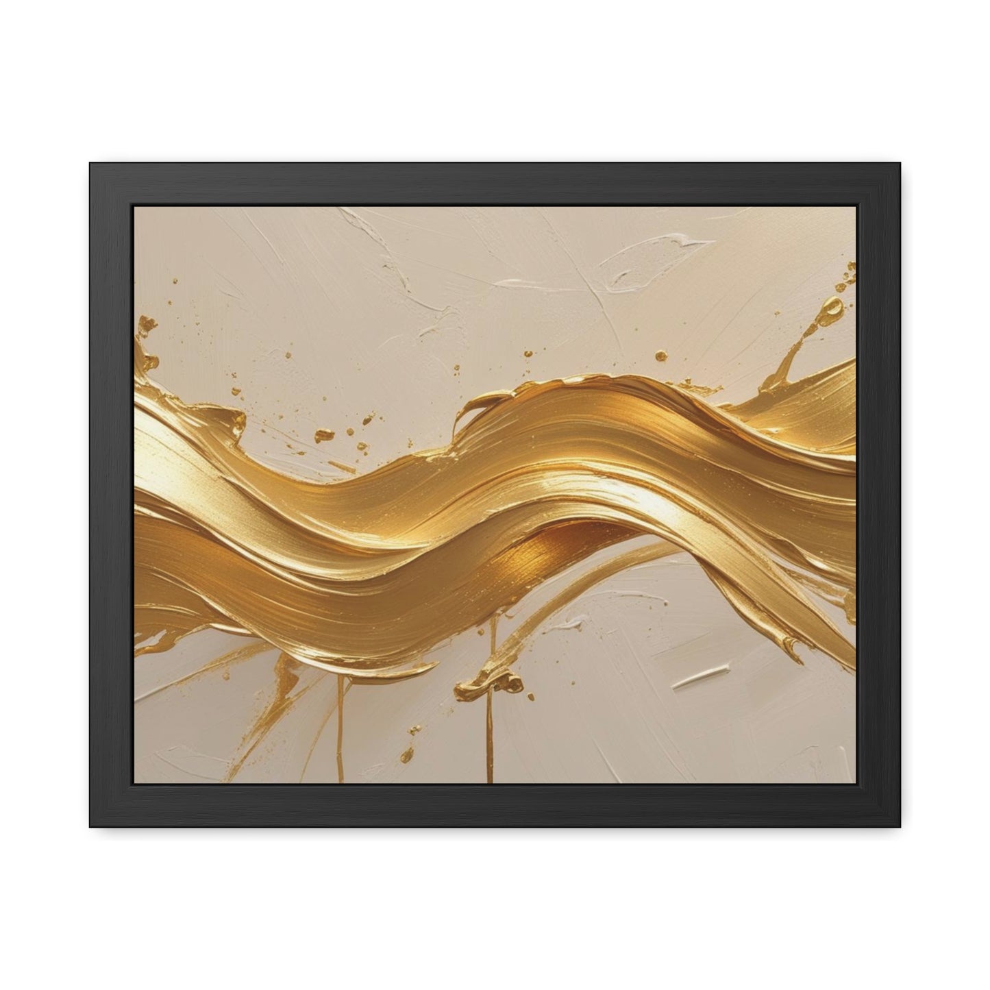 Elegant Gold Wave Framed Poster