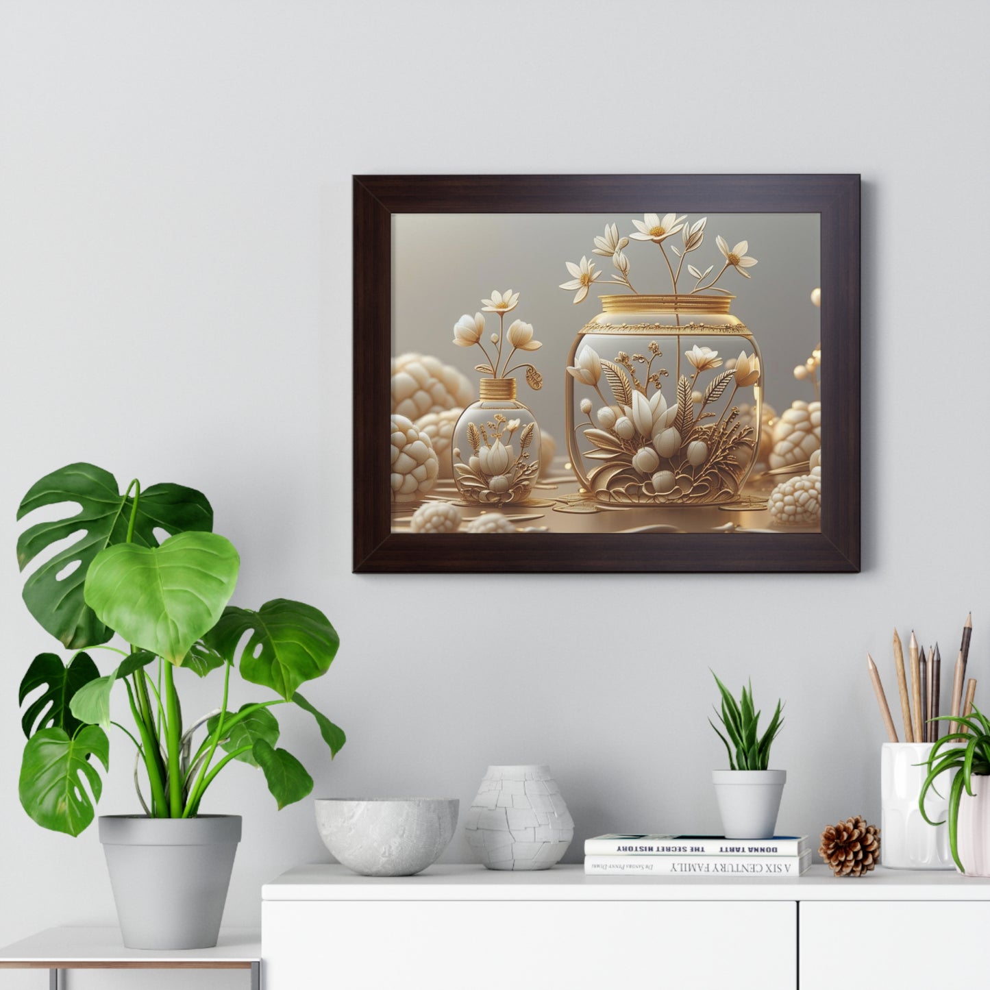 Elegant Floral Framed Poster