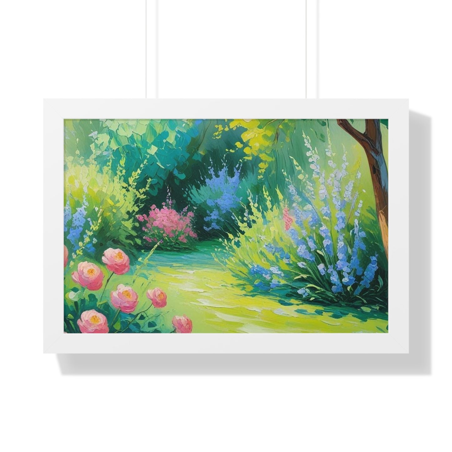 Framed Floral Landscape Art Print