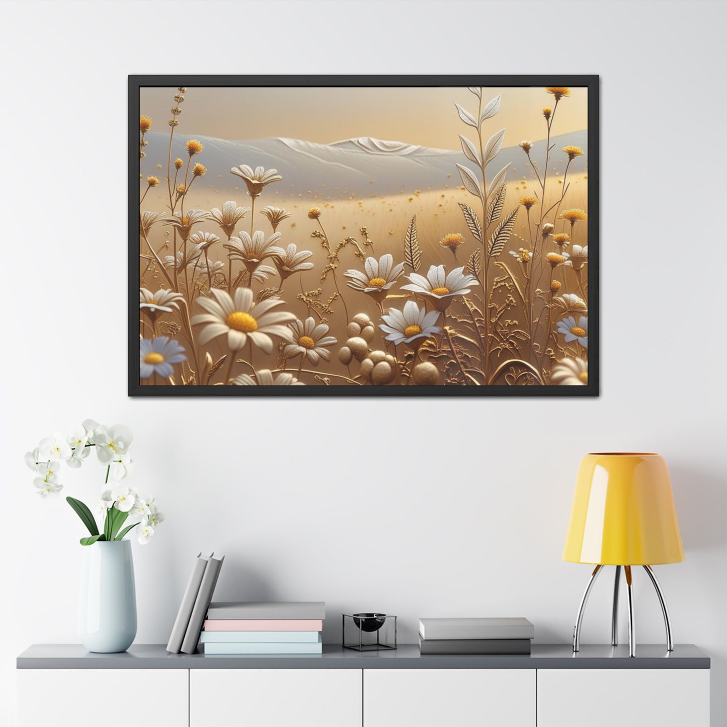 Framed Floral Wall Art, Modern Living Room Decorations
