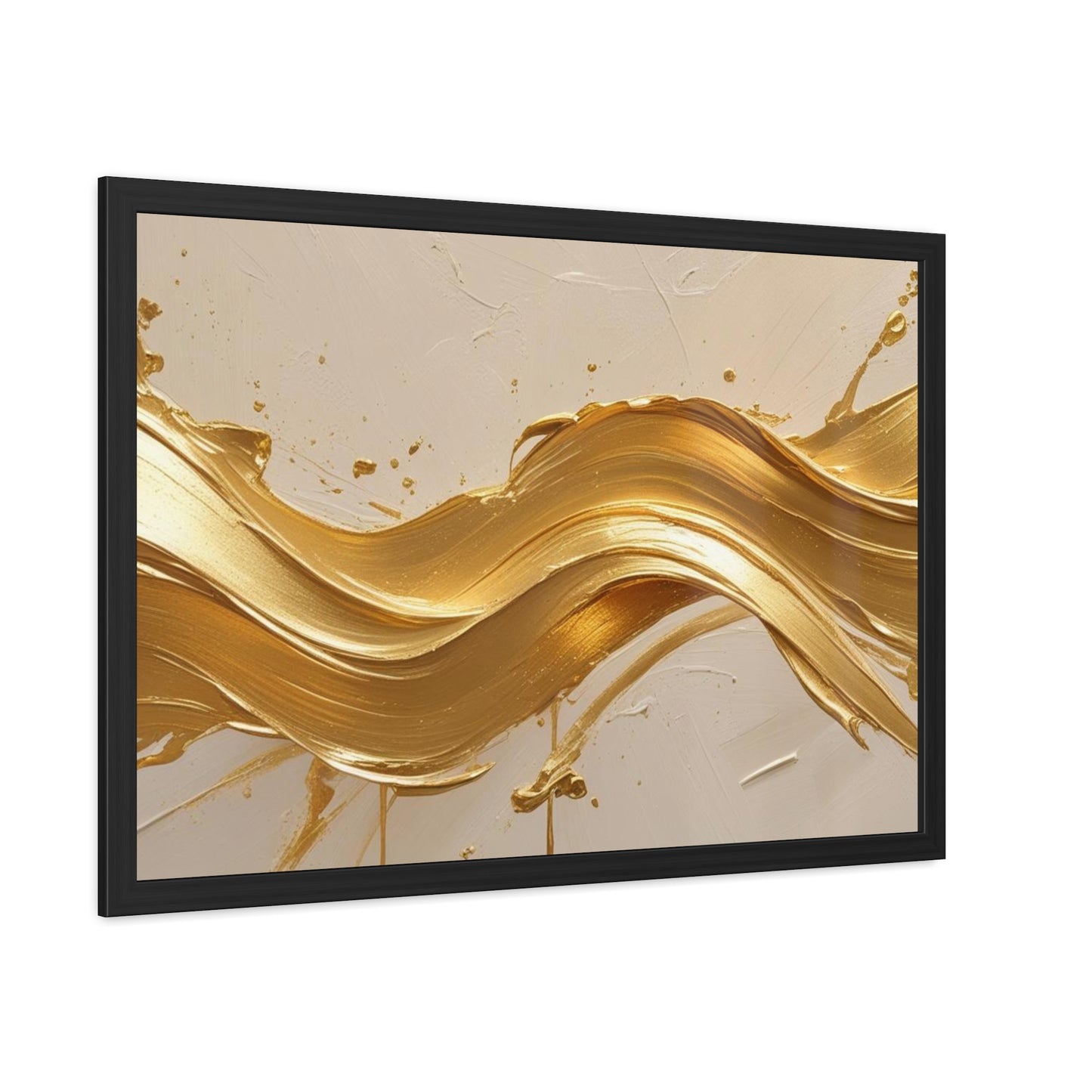 Elegant Gold Wave Framed Poster