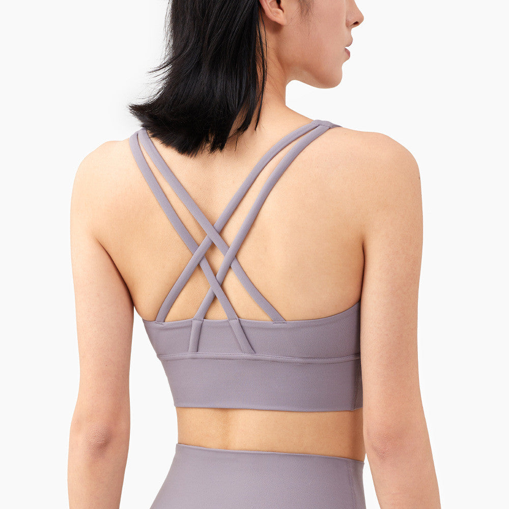 Quick-drying cross strap sports fitness suit