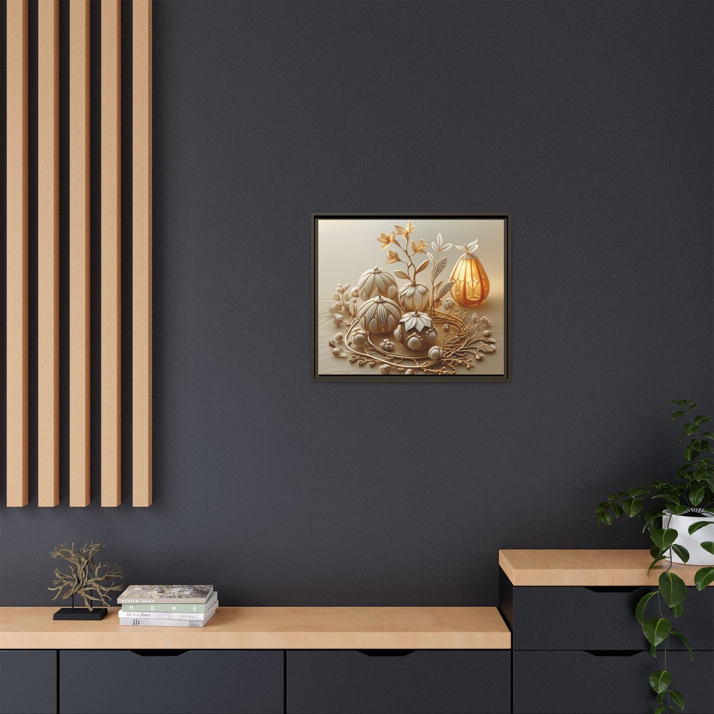 Autumn Framed Canvas Art,Thanksgiving Wall Art