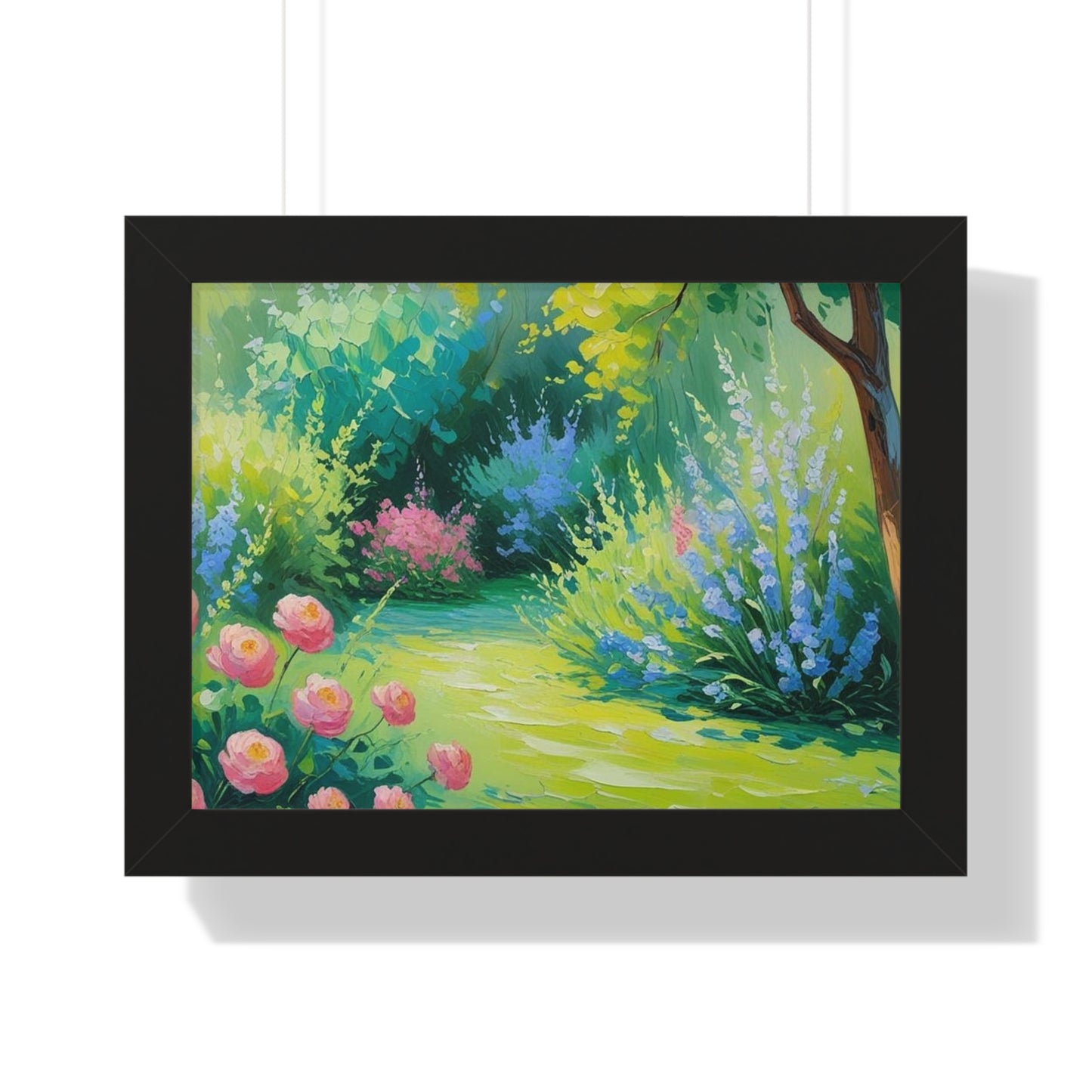 Framed Floral Landscape Art Print