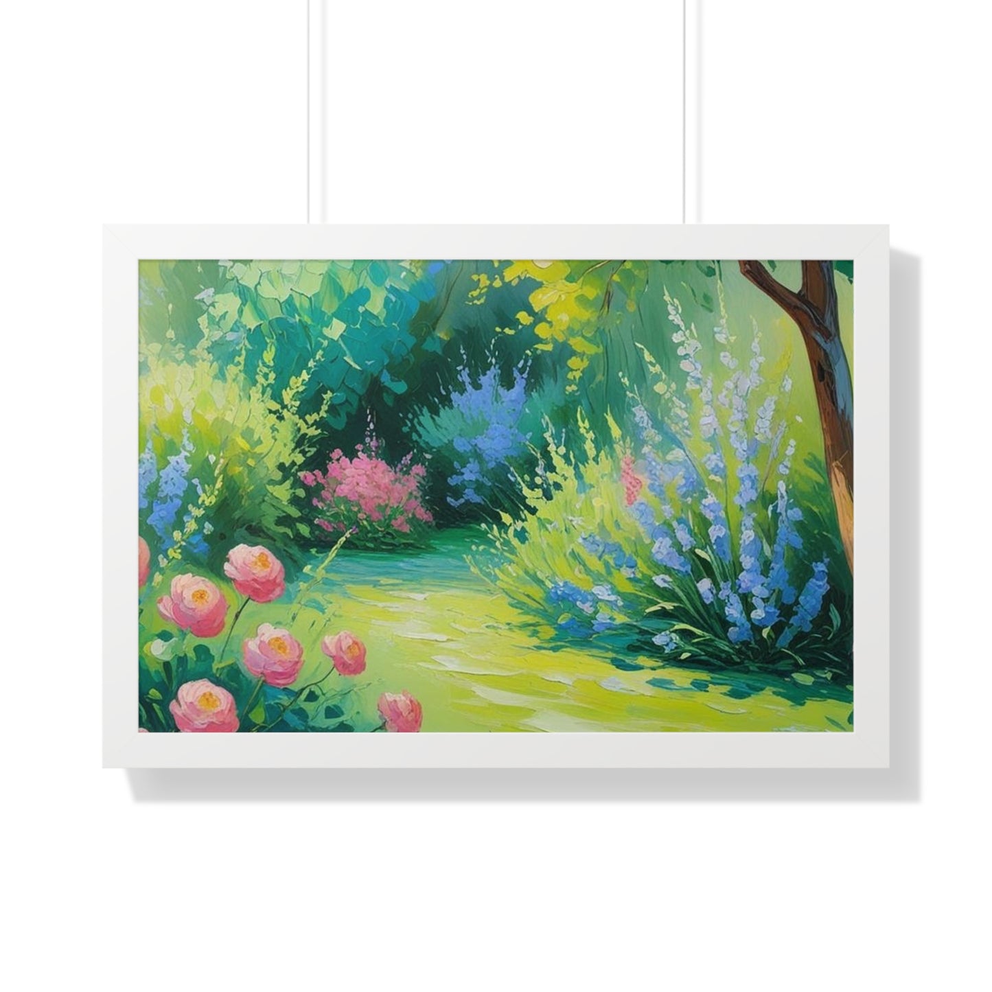 Framed Floral Landscape Art Print