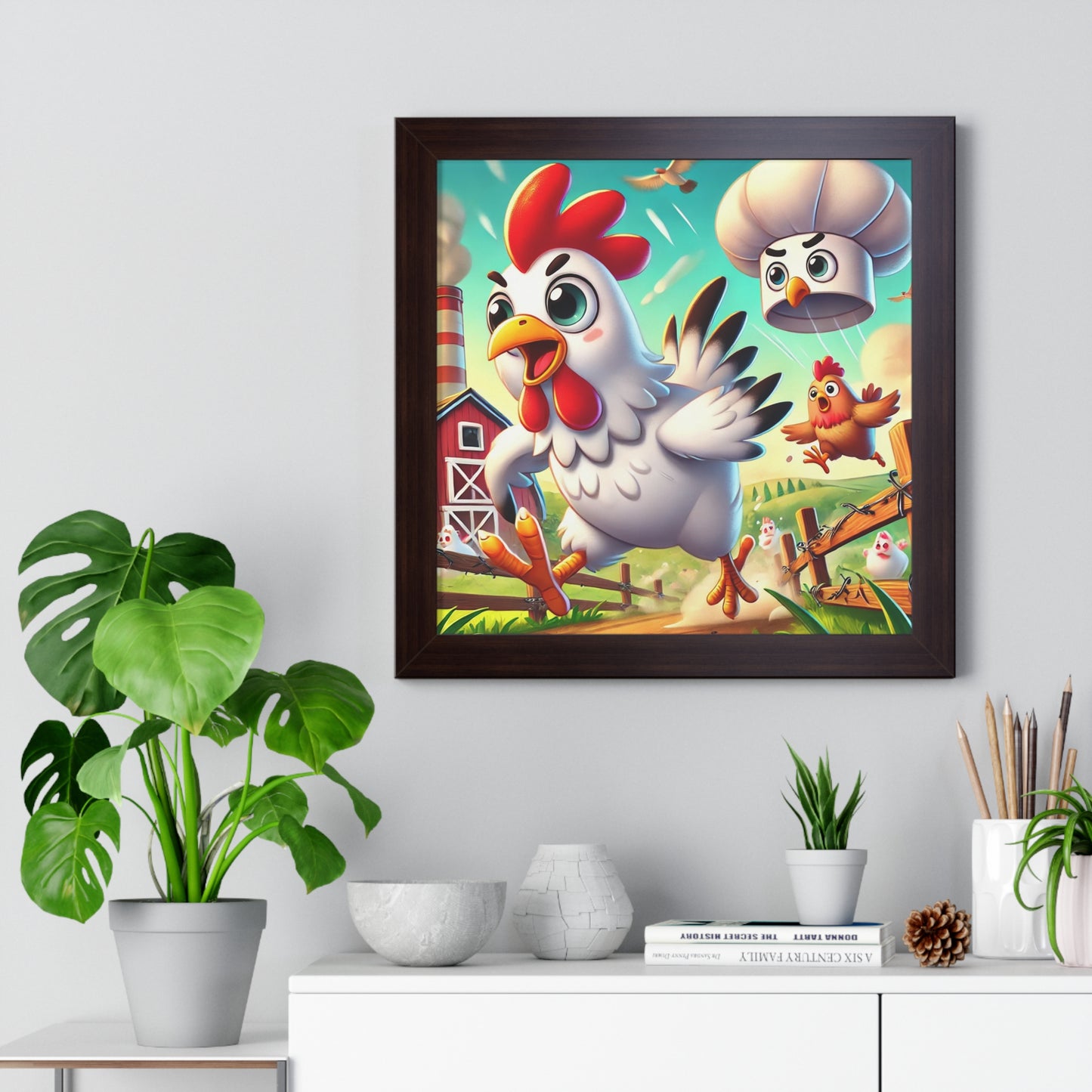 Whimsical Chicken Framed Poster