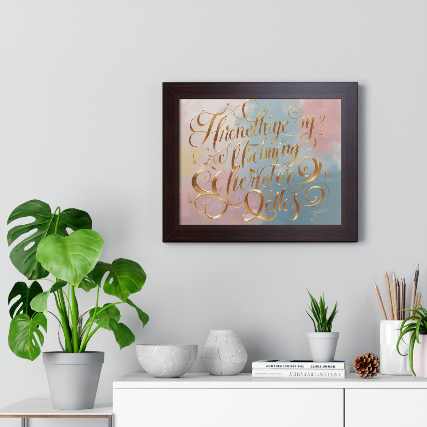 Elegant Framed Inspirational Poster, Modern Aesthetic