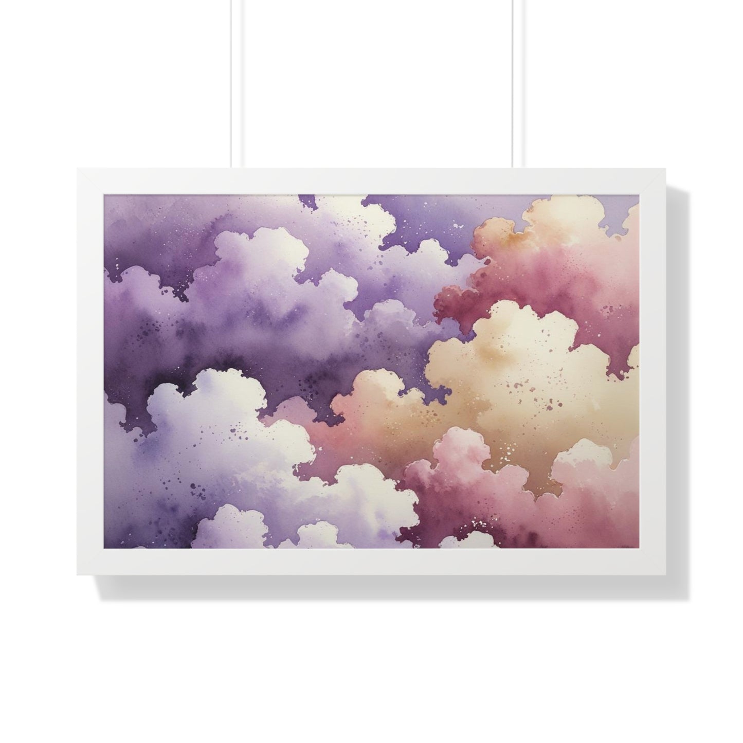 Serene Watercolor Cloud Art Print, Framed Wall Decor