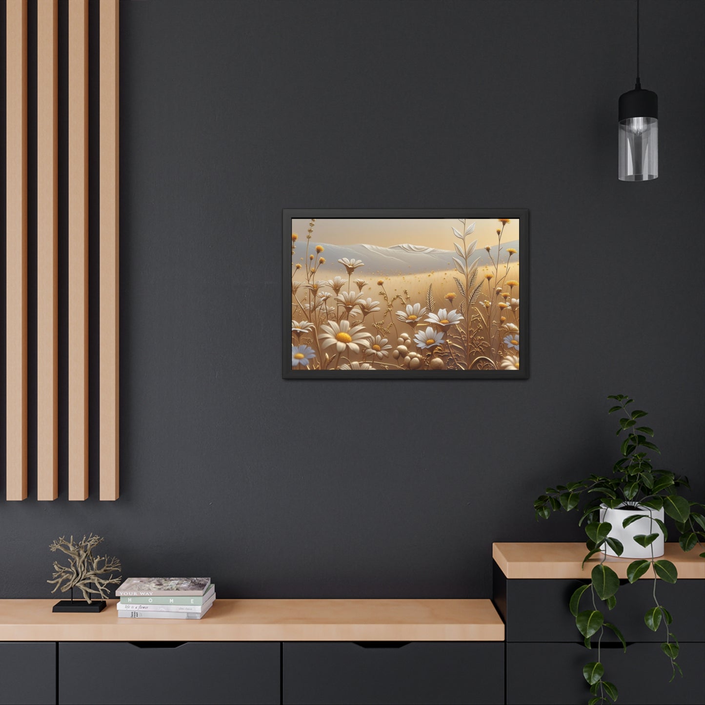 Framed Floral Wall Art, Modern Living Room Decorations