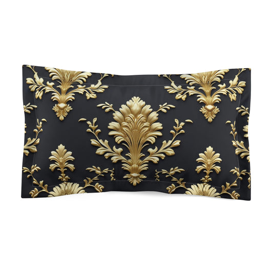 Luxury Gold Damask Microfiber Pillow Sham, Elegant,Gift for Weddings.