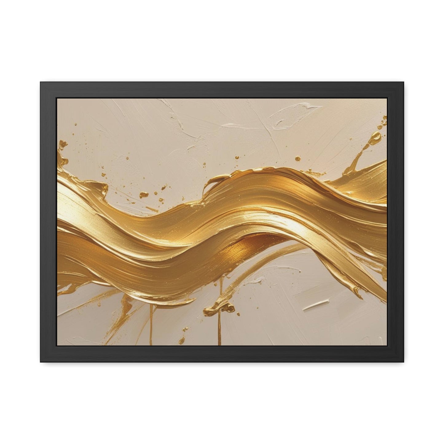 Elegant Gold Wave Framed Poster