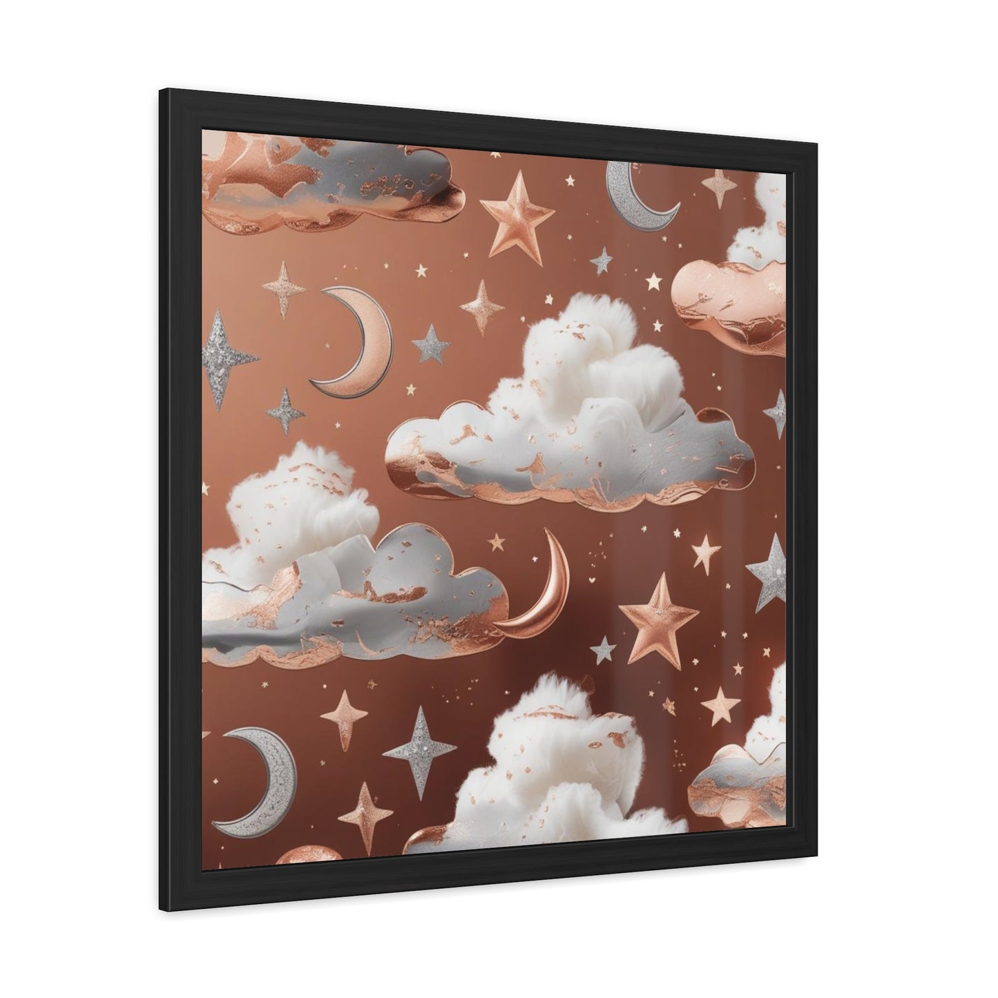 Cozy Celestial Framed Poster, Dreamy Nursery Artwor, Gift for Astronomers