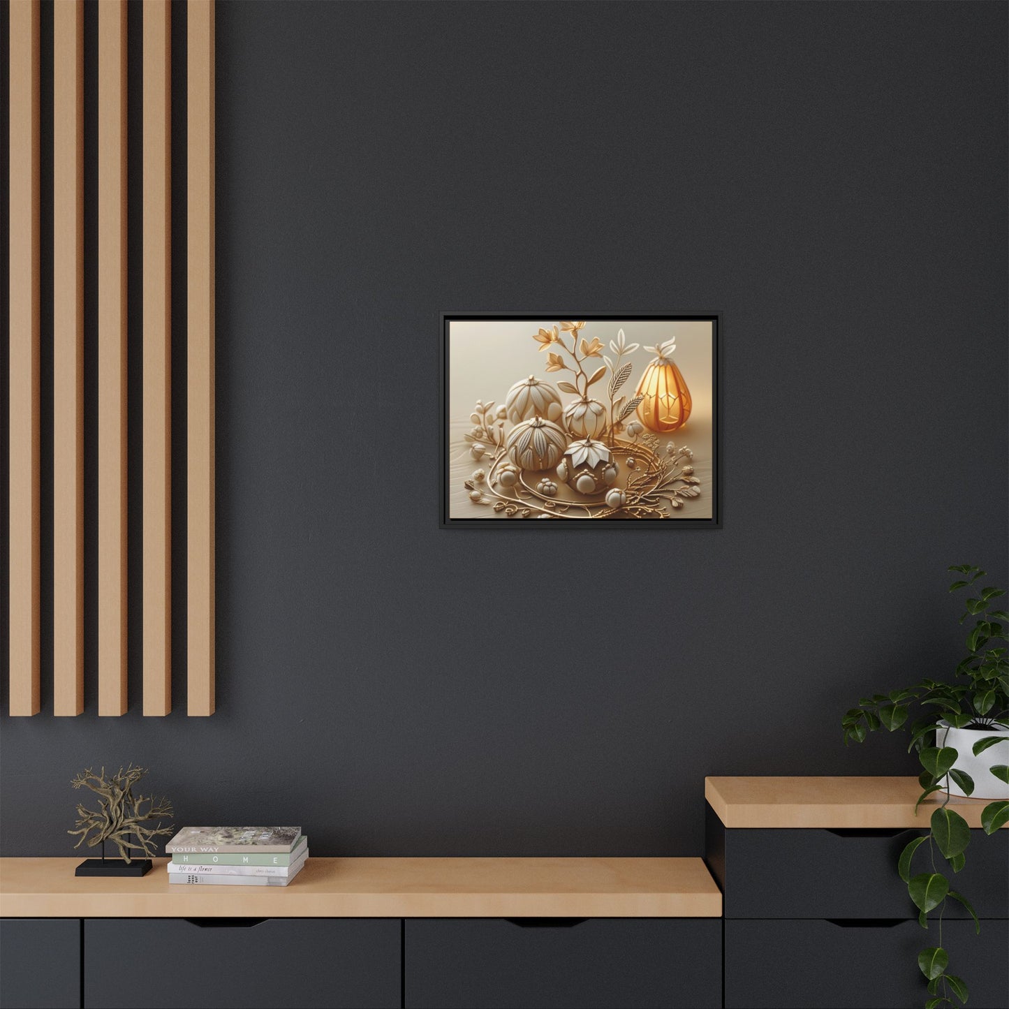 Autumn Framed Canvas Art,Thanksgiving Wall Art