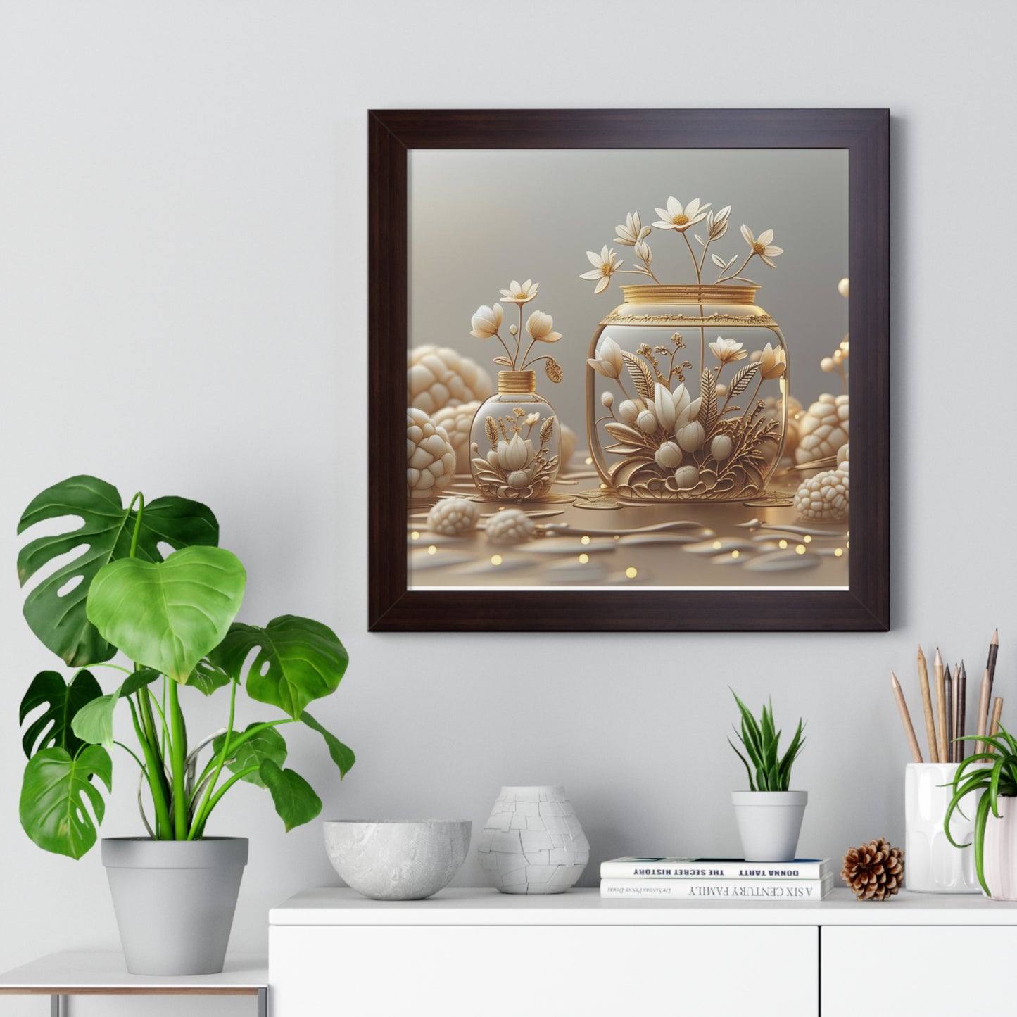 Elegant Floral Framed Poster