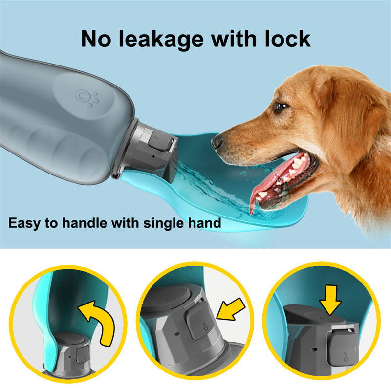 800ml Dogs Water Bottle Portable High Capacity Pet Foldable Drinking Bowl