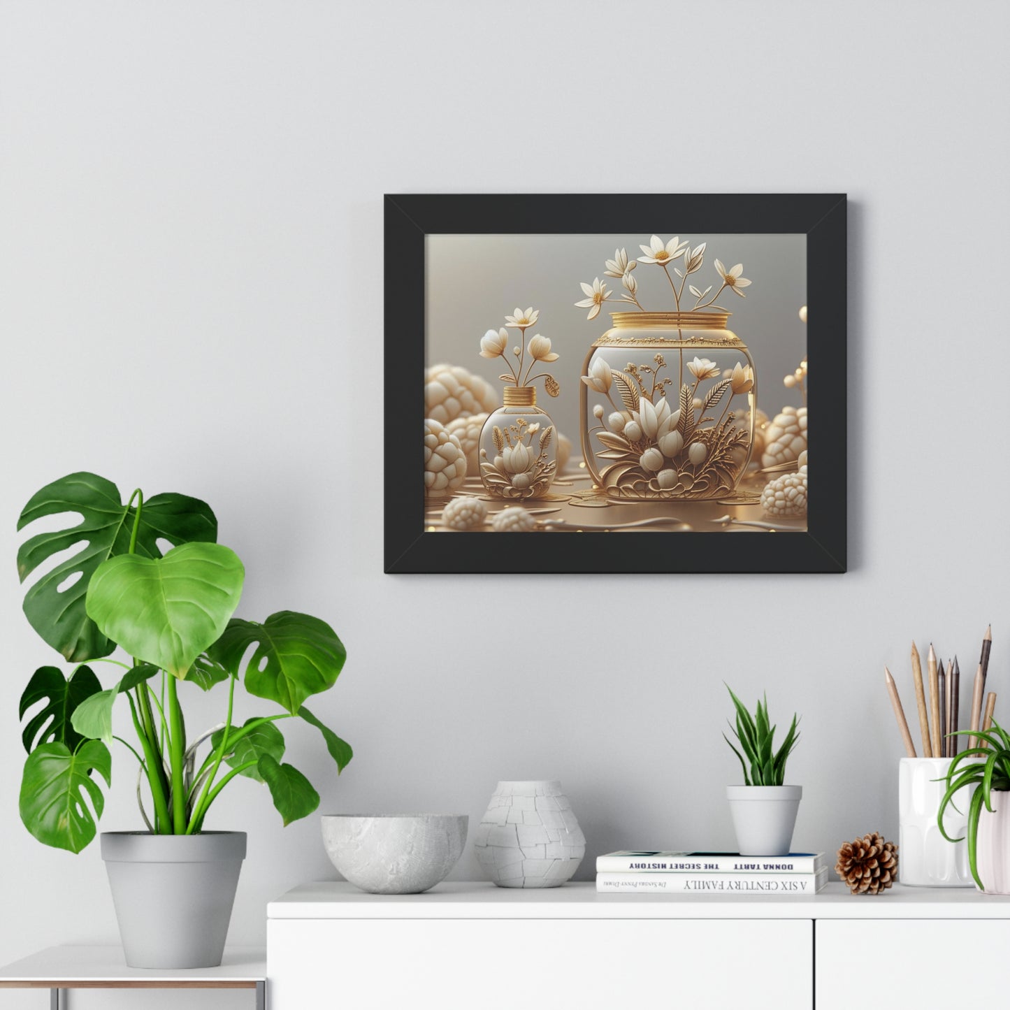 Elegant Floral Framed Poster