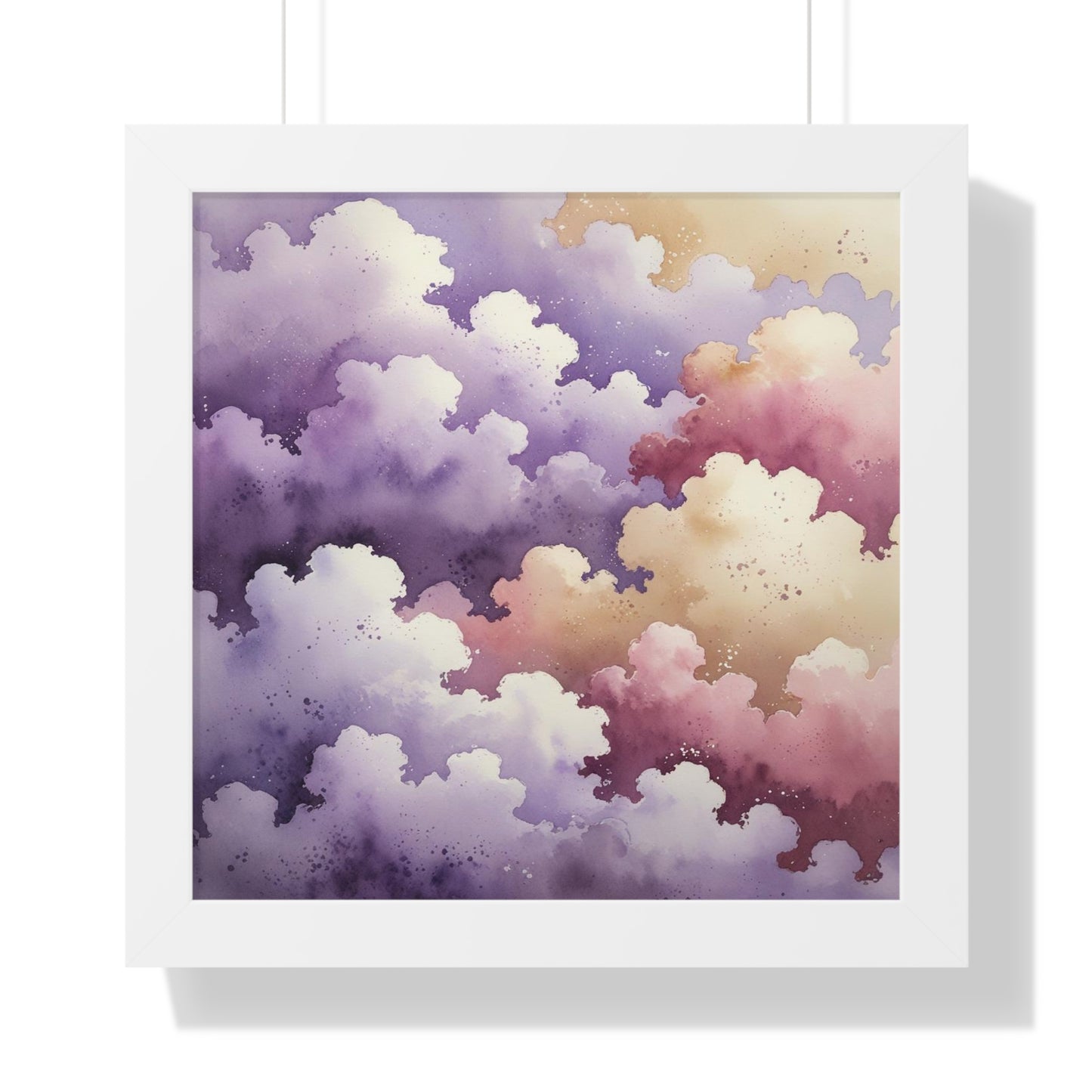 Serene Watercolor Cloud Art Print, Framed Wall Decor