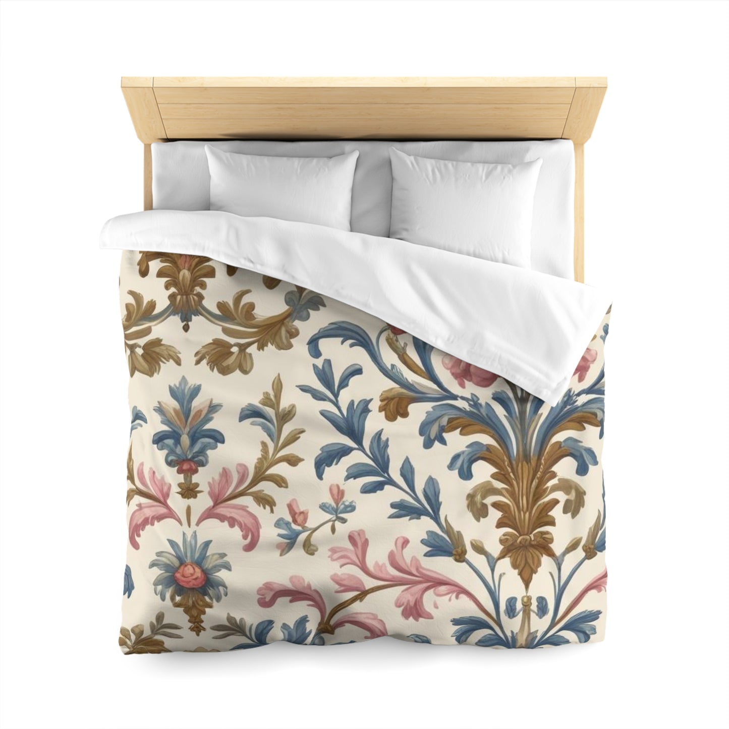 Elegant Floral Microfiber Duvet Cover,  Luxurious Bedspread