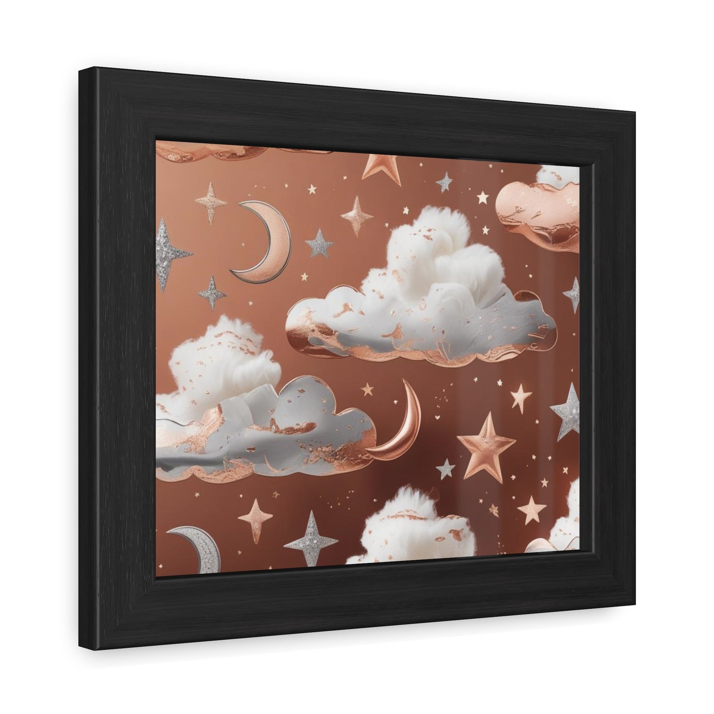 Cozy Celestial Framed Poster, Dreamy Nursery Artwor, Gift for Astronomers