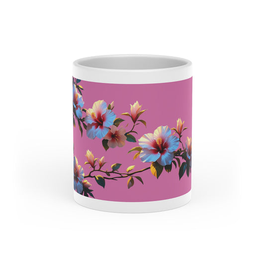 Heart-Shaped Floral Mug for Gifts