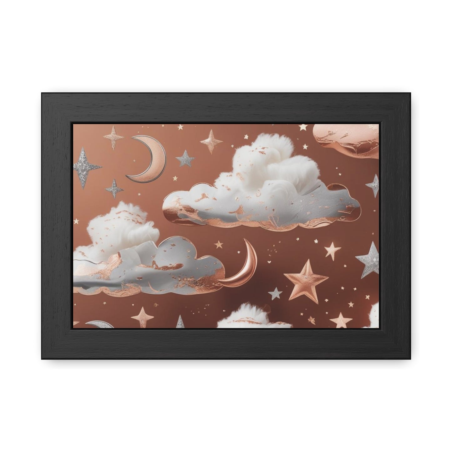 Cozy Celestial Framed Poster, Dreamy Nursery Artwor, Gift for Astronomers