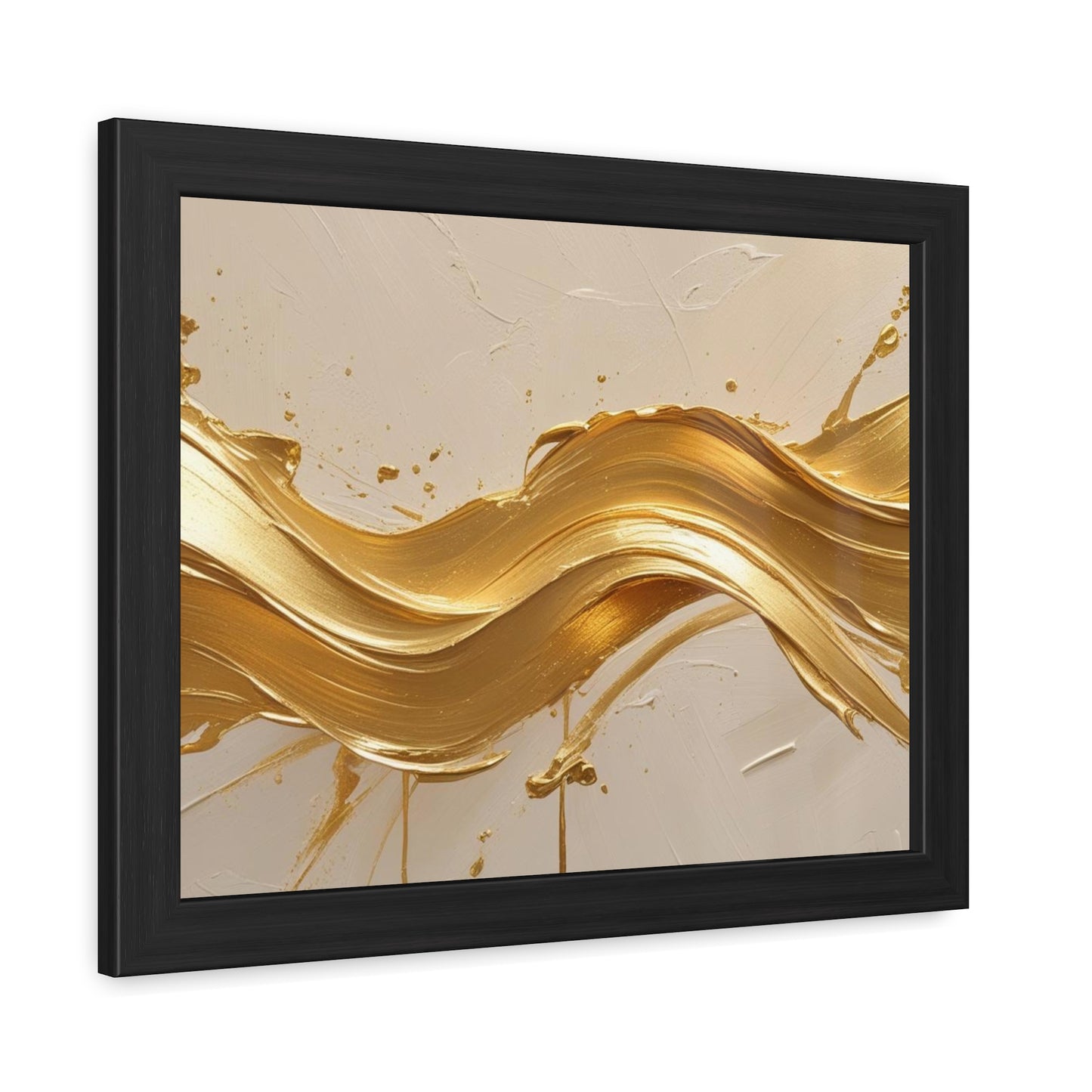 Elegant Gold Wave Framed Poster