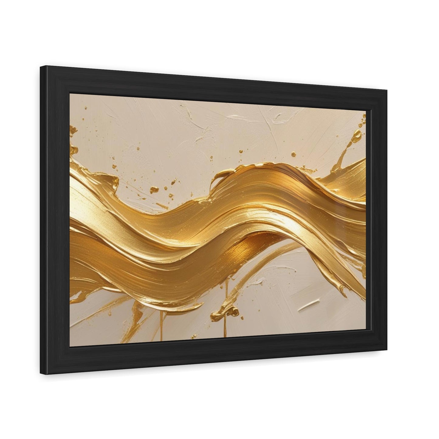 Elegant Gold Wave Framed Poster