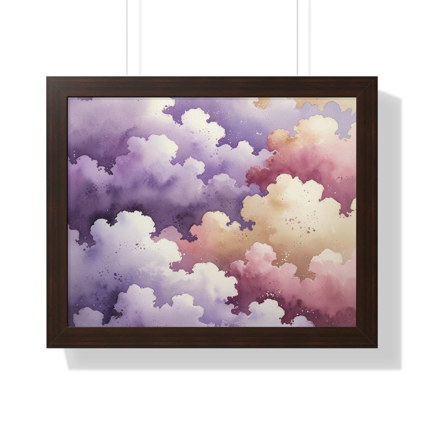 Serene Watercolor Cloud Art Print, Framed Wall Decor