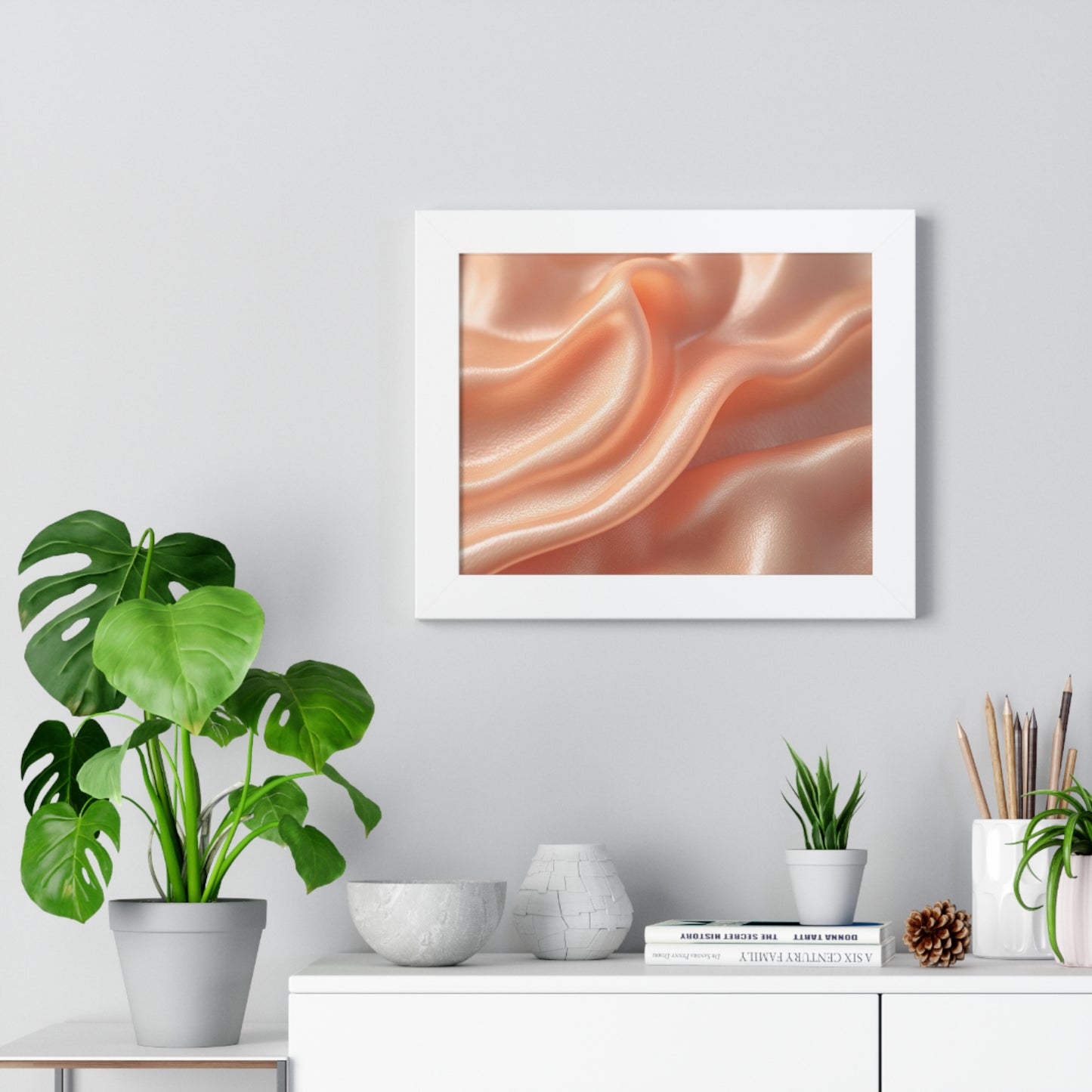 Elegant Framed Horizontal Art Print, Modern Wall Decor