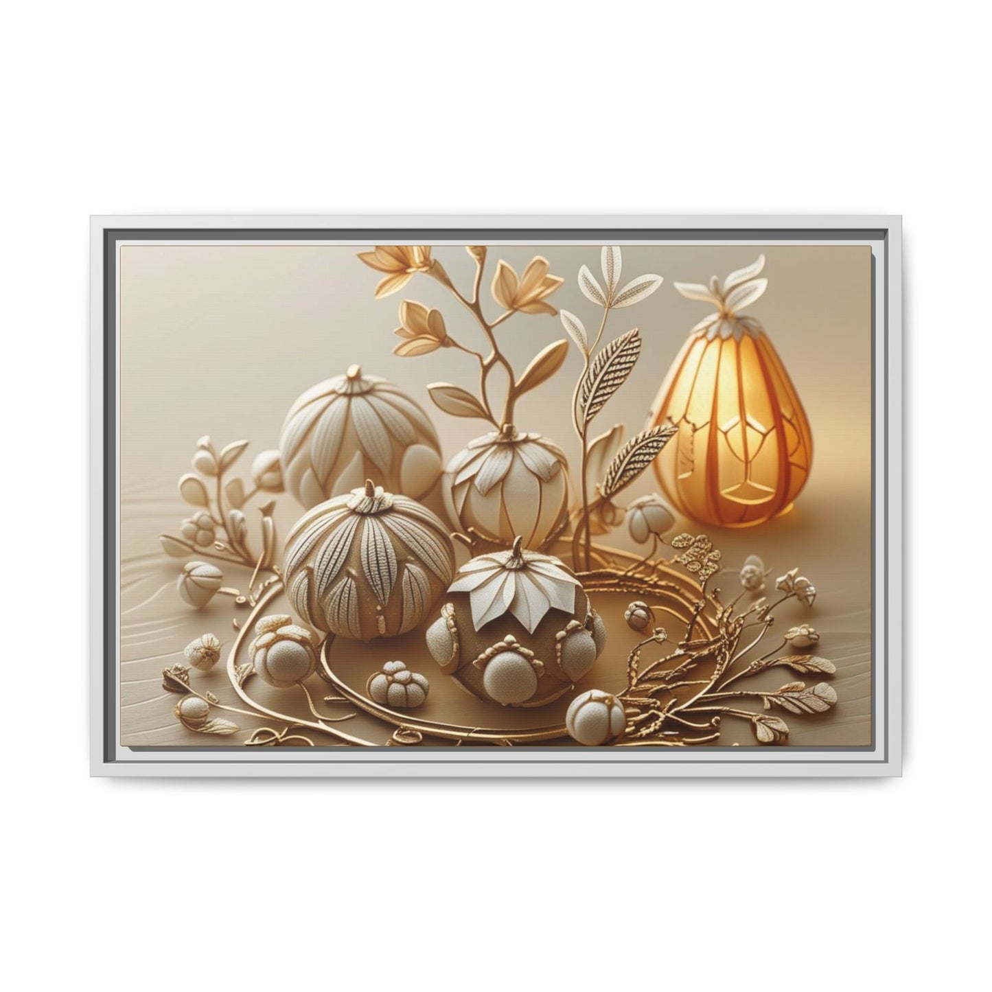 Autumn Framed Canvas Art,Thanksgiving Wall Art