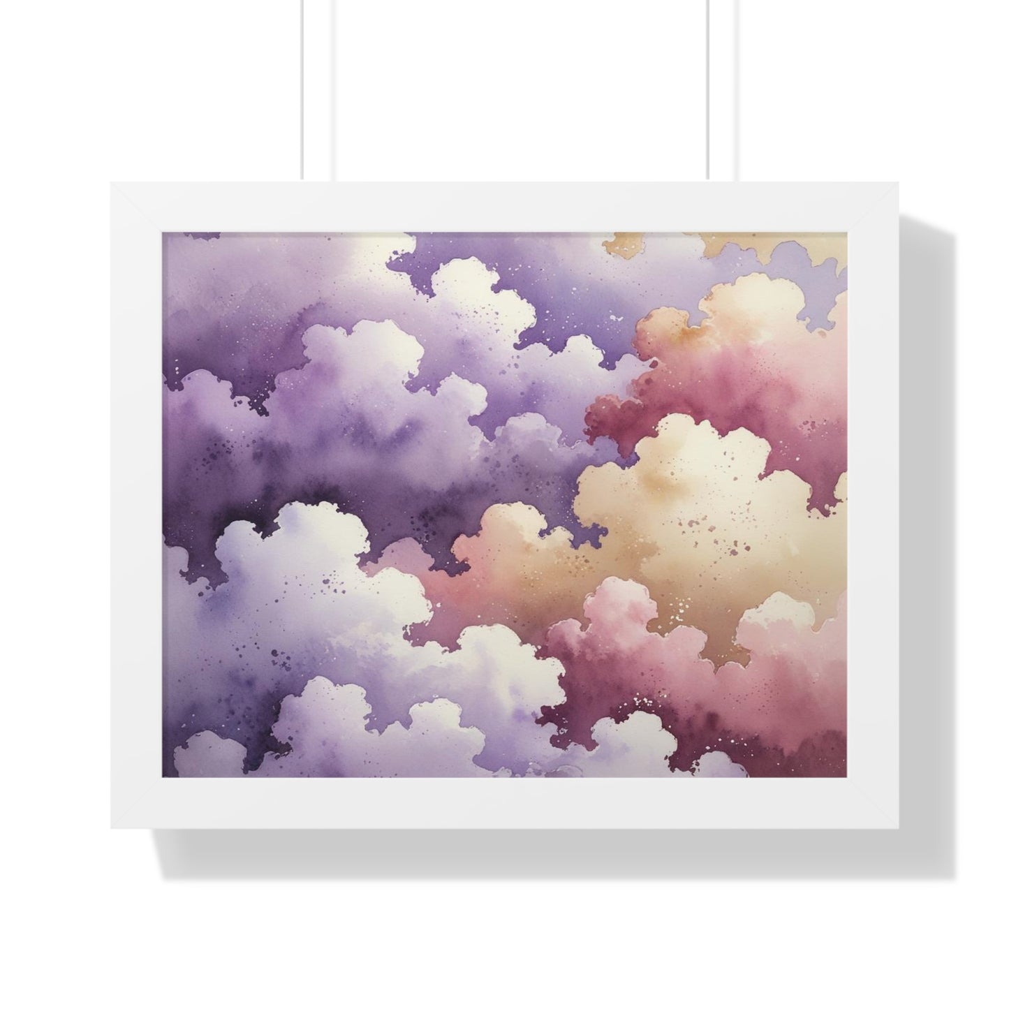 Serene Watercolor Cloud Art Print, Framed Wall Decor