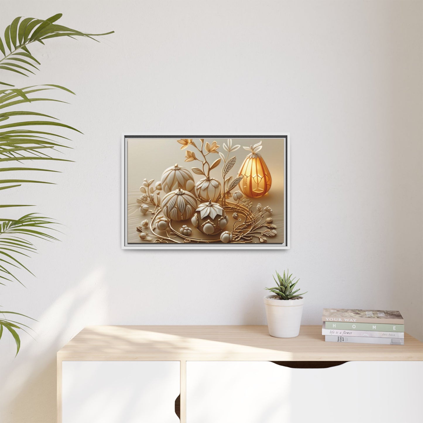 Autumn Framed Canvas Art,Thanksgiving Wall Art