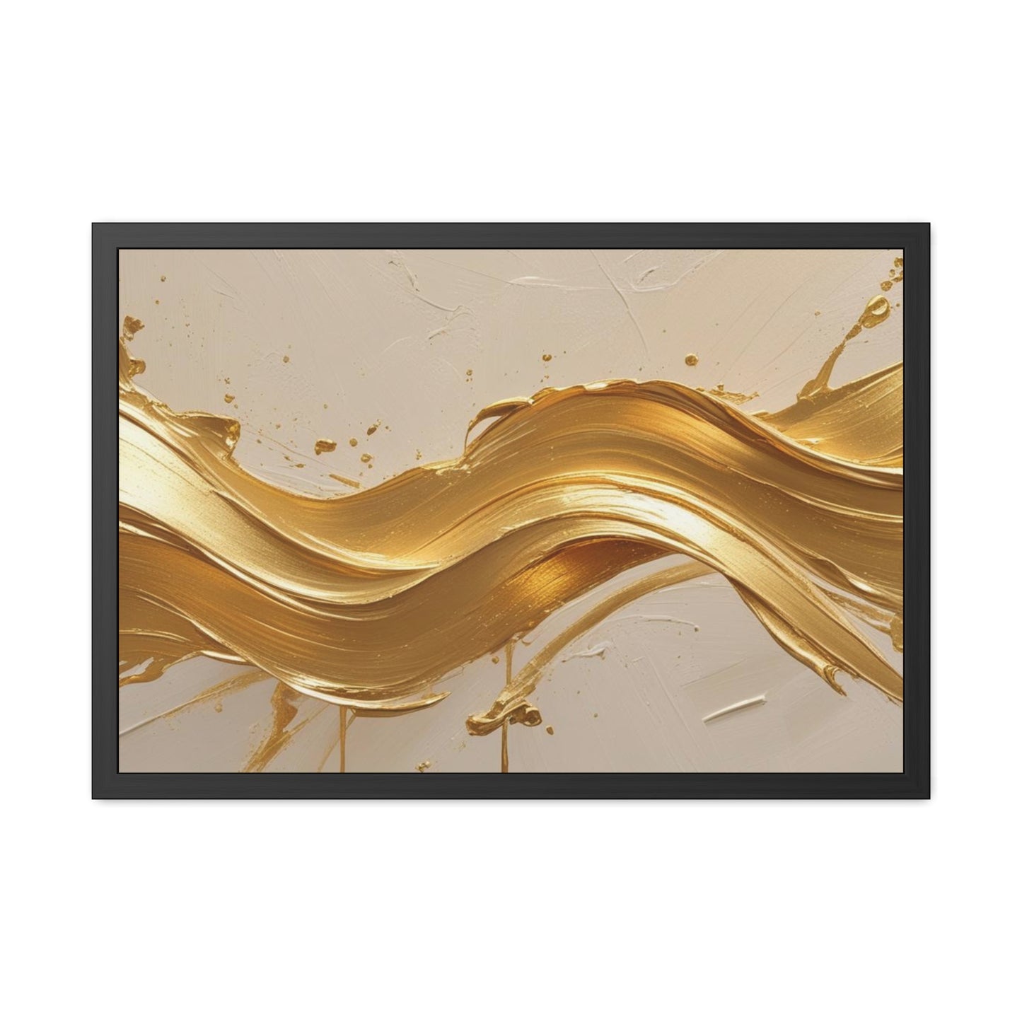 Elegant Gold Wave Framed Poster