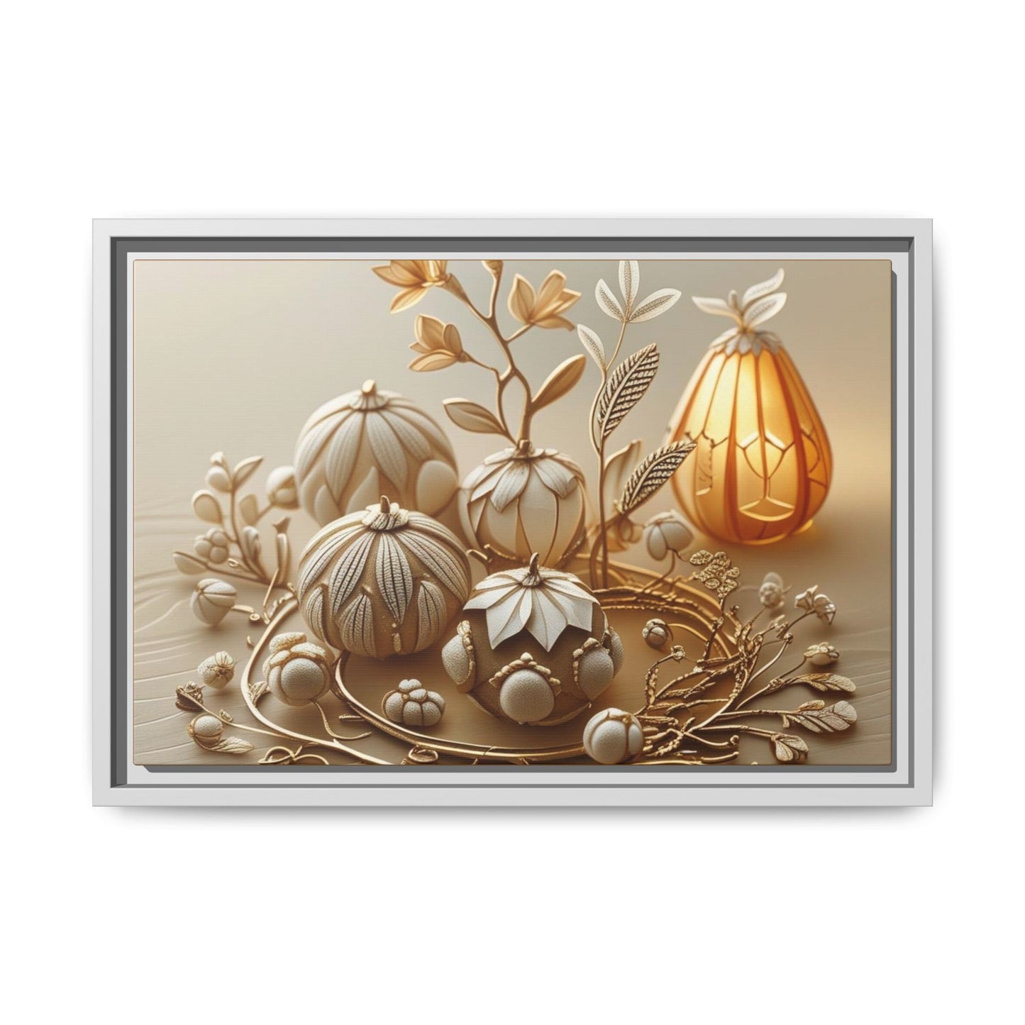Autumn Framed Canvas Art,Thanksgiving Wall Art