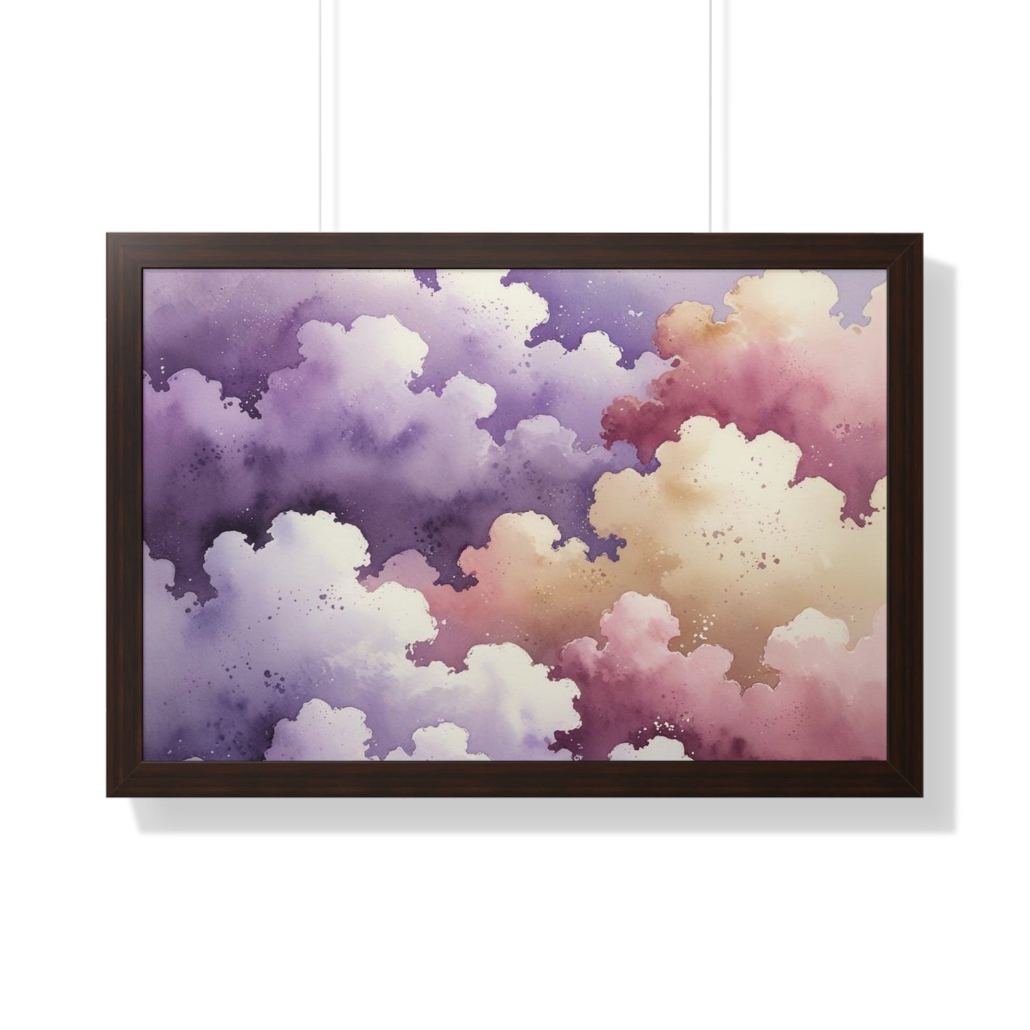 Serene Watercolor Cloud Art Print, Framed Wall Decor