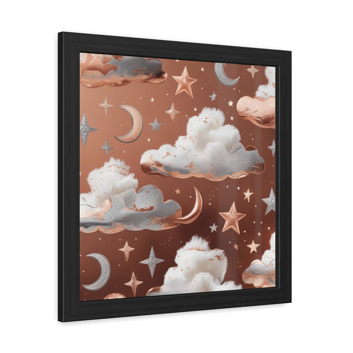 Cozy Celestial Framed Poster, Dreamy Nursery Artwor, Gift for Astronomers