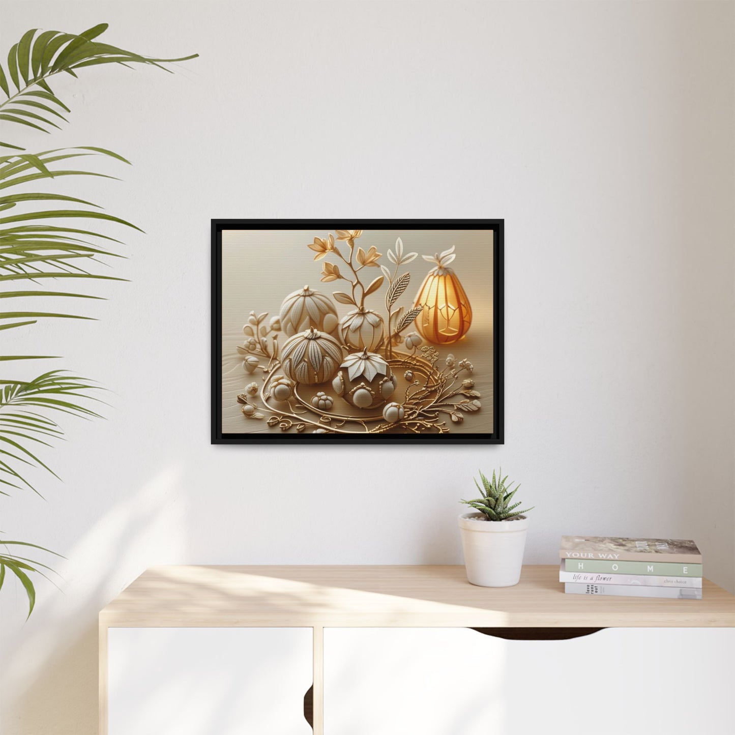 Autumn Framed Canvas Art,Thanksgiving Wall Art