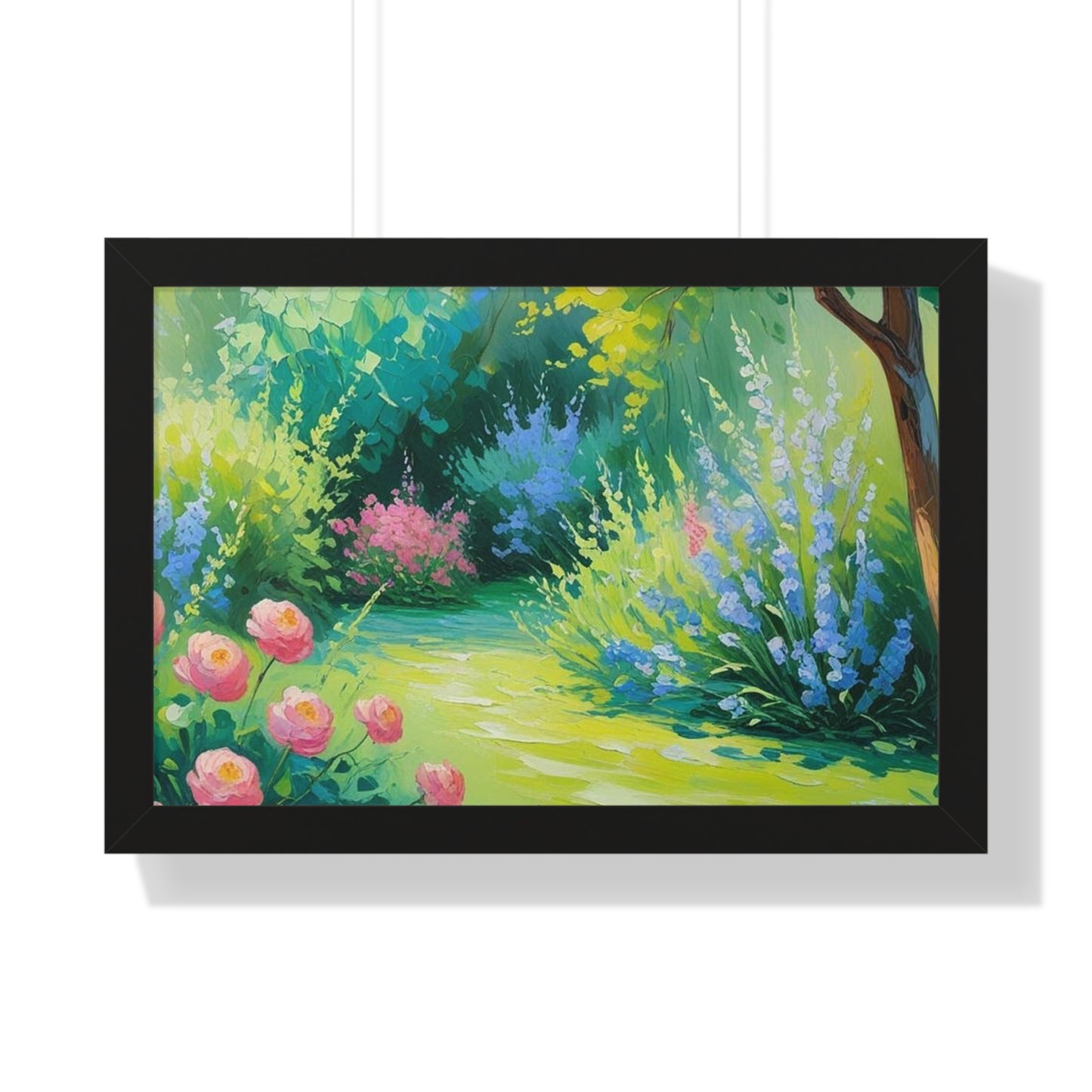 Framed Floral Landscape Art Print