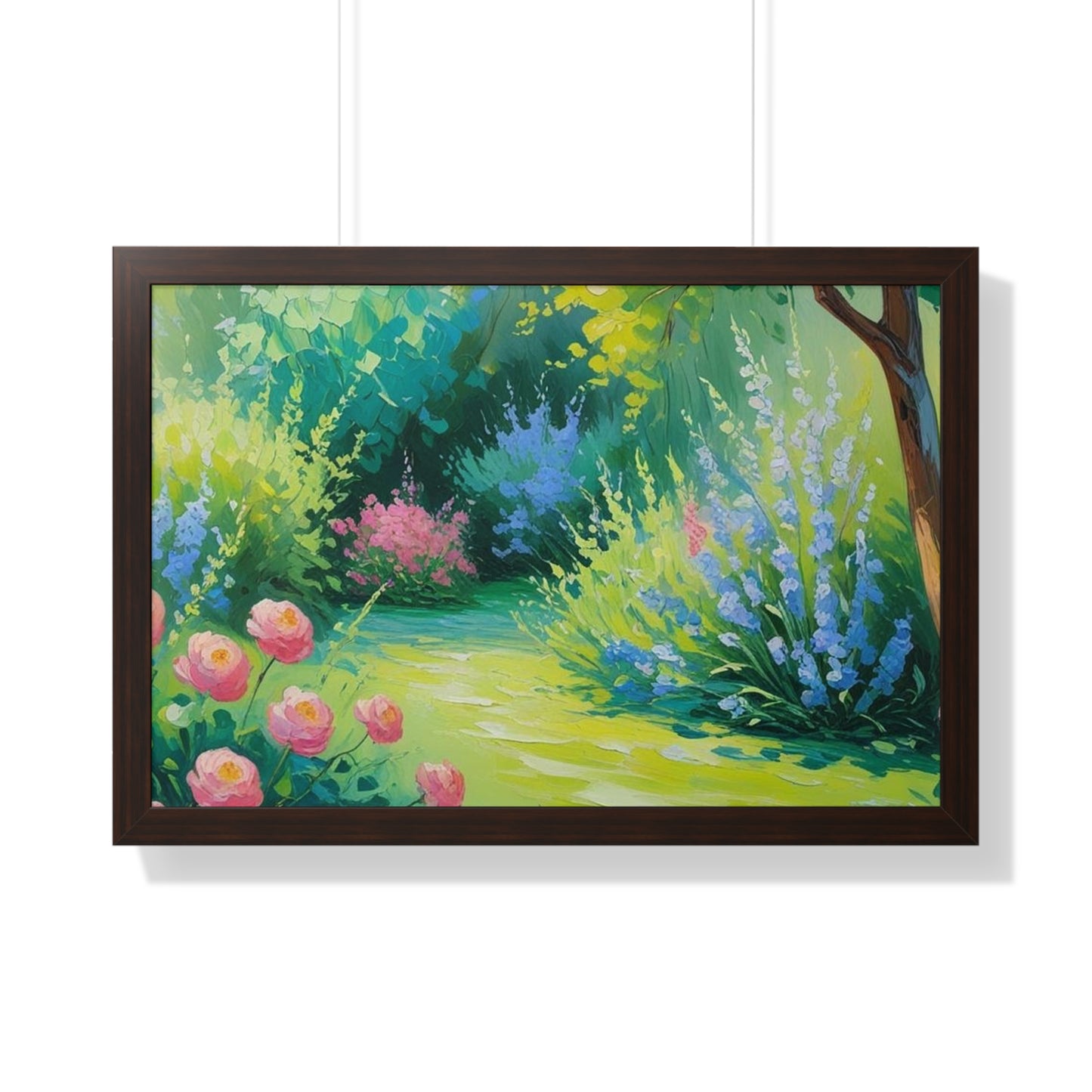 Framed Floral Landscape Art Print