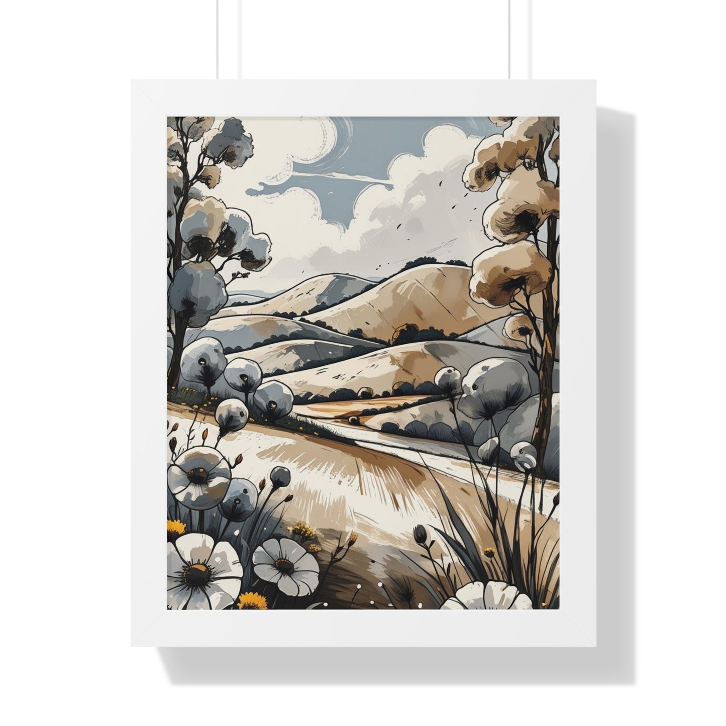 Nature-Inspired Framed Vertical Poster