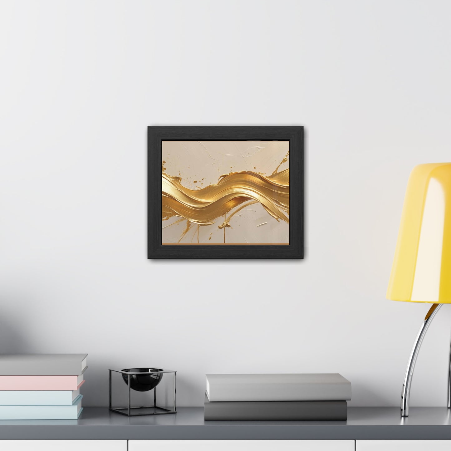 Elegant Gold Wave Framed Poster