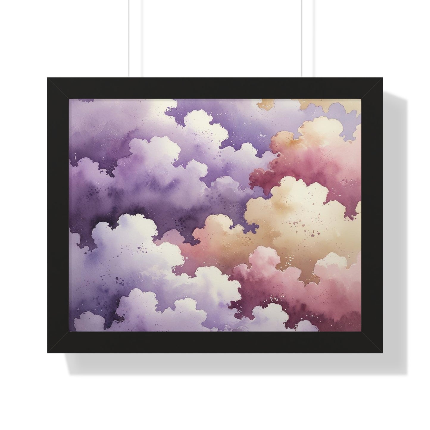 Serene Watercolor Cloud Art Print, Framed Wall Decor