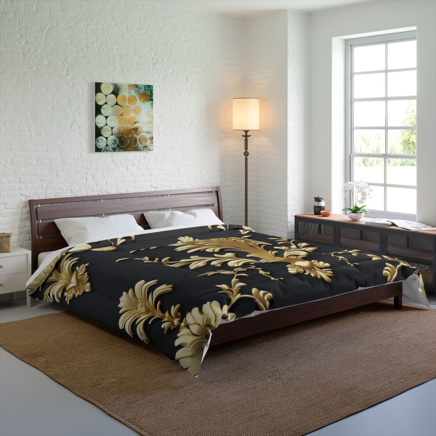 Luxurious Floral Comforter, Bohemian Bedroom Decor, Weddings, and Anniversaries.