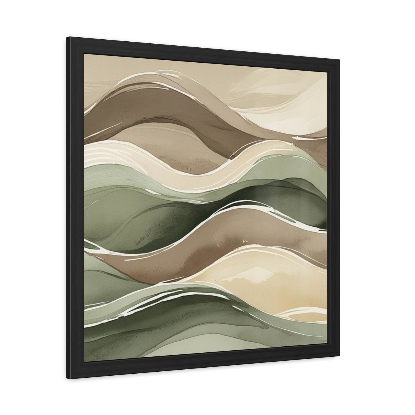 Earthy Waves Framed Horizontal Poster | Abstract Wall Art, Home Décor, Modern Art, Gift for Nature Lovers, Relaxing Artwork
