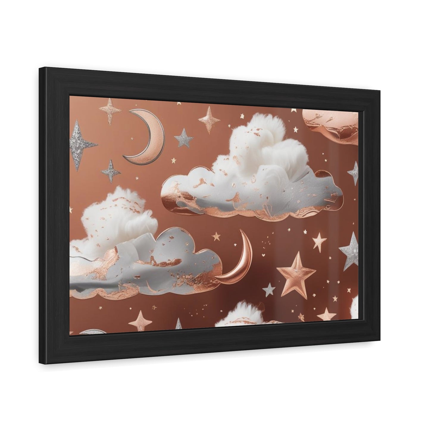 Cozy Celestial Framed Poster, Dreamy Nursery Artwor, Gift for Astronomers