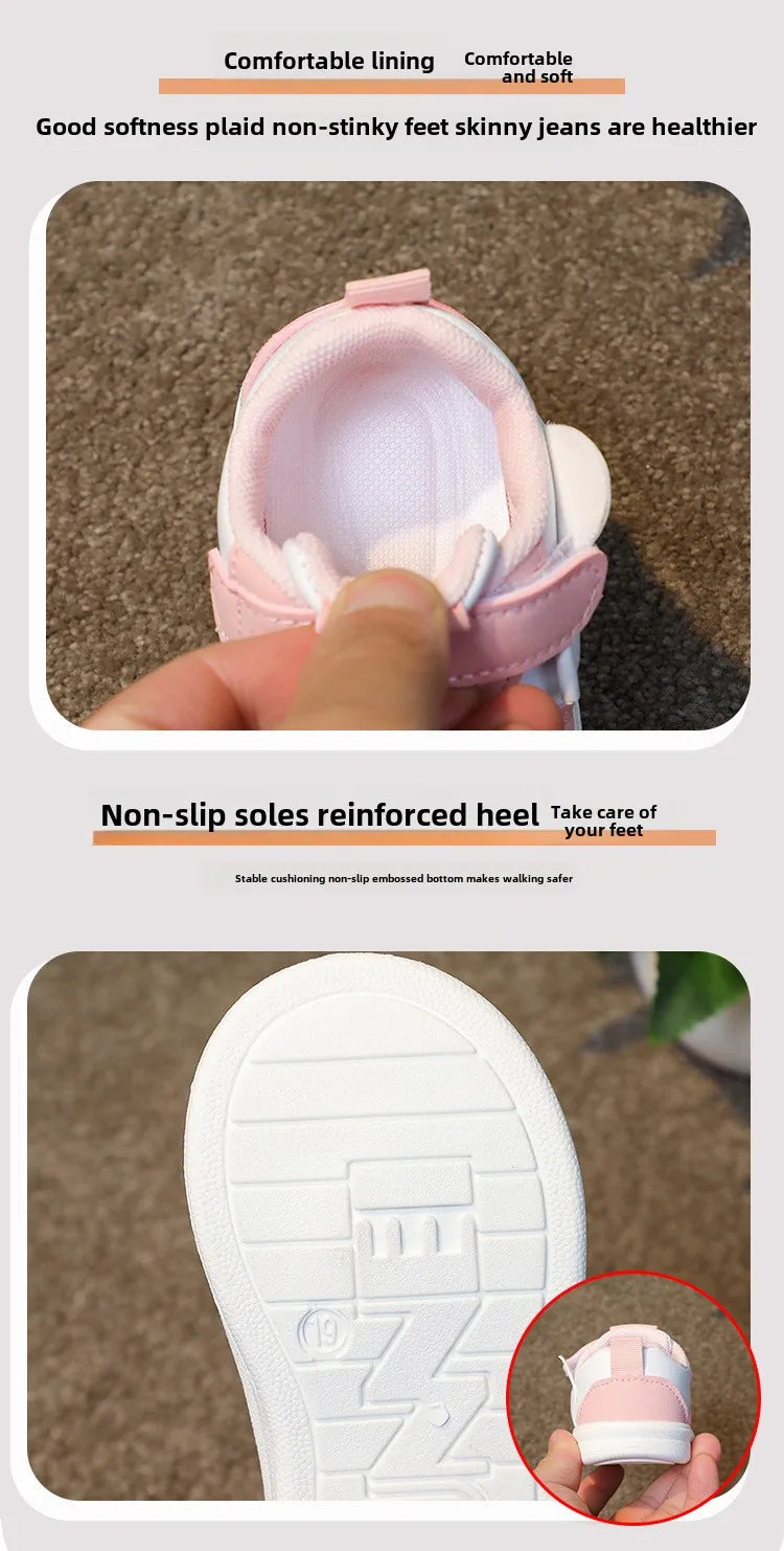 Kids Baby Sneakers Boys Girls Running Casual Footwear PU Leather Non-slip Toddler Kids Soft Comfortable Children Sports Footwear