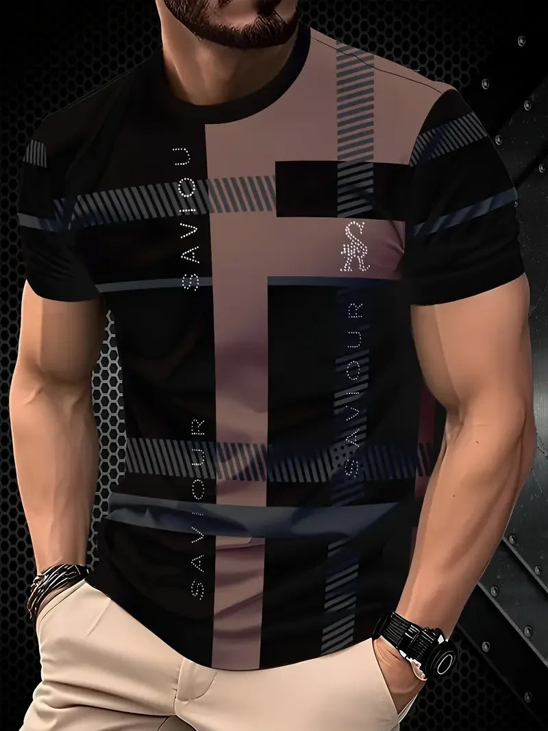 Men's T-shirt Round Neck Short Sleeve Top Male Oversized Clothing