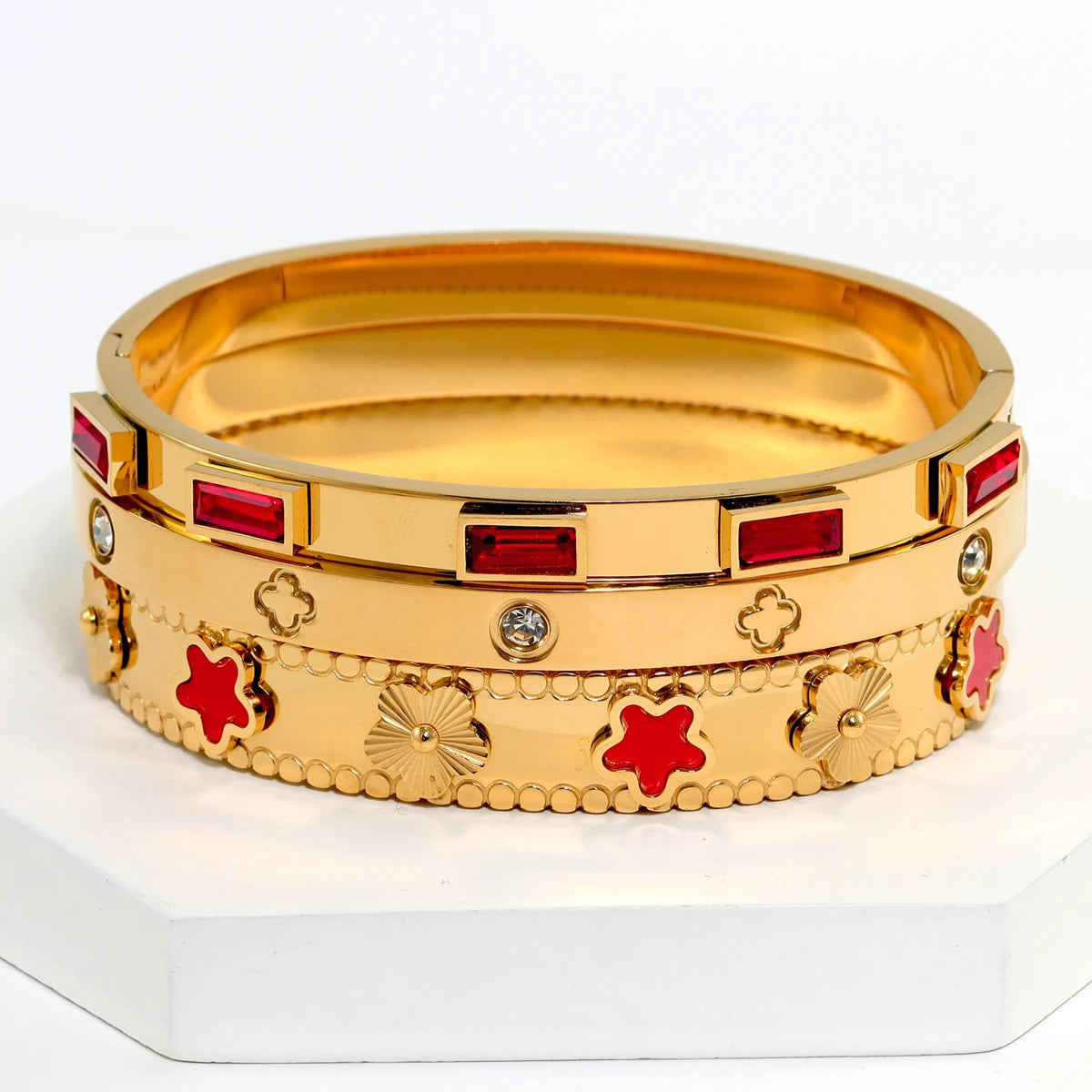 3pcs/Set European And American Fashion Stainless Steel Bracelet For Women