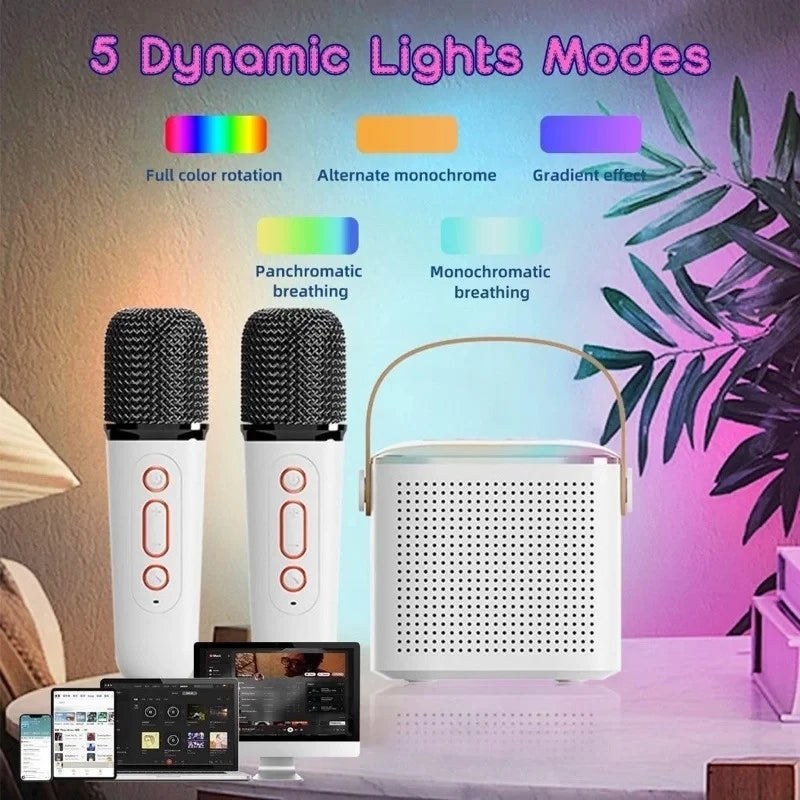 Karaoke Portable Wireless Bluetooth Speaker With Microphone Machine Caixa De Som Mini Lamp Sound Box Music Small Column Bocina